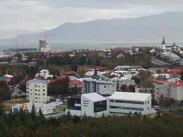 View of Reykjavik from Perlan Hill.