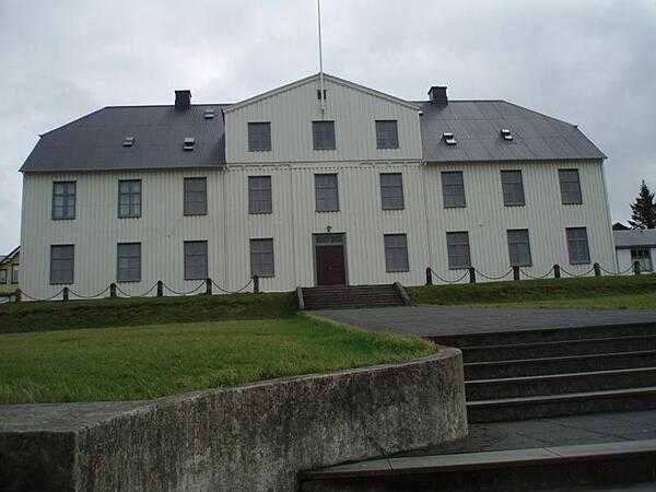 Menntaskolinn i Reykjavik (Reykjavik Junior College). Founded in 1096; building erected in 1846. Oldest school in full-time use in Iceland.