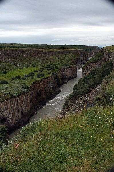 Channel downstream from the Gullfoss Waterfall.