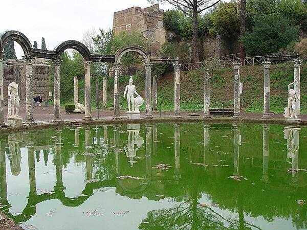 Another view of Canopus, sanctuary of the god Serapis, at Hadrian&apos;s Villa in Tivoli.