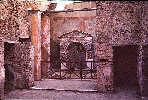 Part of a Roman home buried in Pompeii by the eruption of Mt. Vesuvius in A.D. 79. The ancient tragedy proved a boon for historians and archaeologists, since it provided a snapshot of Roman life from the 1st century.