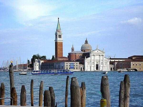 The Basilica of San Giorgio Maggiore (St. George the Great) on the eponymous island in Venice.