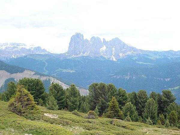 Mountain scene in the Dolomites near Val Gardena.