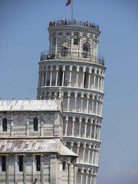 Construction began on the 55.9 (183.3 ft) high Campanile (Bell Tower) of the Duomo (Cathedral) in Pisa, popularly known as the Leaning Tower of Pisa, on August 9, 1173. Because of an unstable subsoil and a shallow foundation, the tower began to lean five years after the start of construction.  In an effort to compensate for the tilt, medieval engineers built the upper floors with one side taller than the other side so the tower is actually curved. There have been three attempts to keep the tower from leaning further, the third attempt in 1990 being the most successful. The process involved siphoning earth from underneath the foundations, thus decreasing the lean by 44cm (17 in) to 4.1m (13.5 ft) from the perpendicular. After the project’s completion in 2001, the tower continued to straighten, without further excavation, until May 2008, when sensors showed that the motion had finally stopped. Overall the lean decreased by 48 cm (19 in).