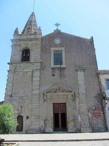 The Church of the Holy Trinity in Forza d&apos;Agro, Sicily is also referred to as Saint Augustine&apos;s Church, because of the adjacent Augustinian Convent (Convento Agostiniano). The church was built in the 15th century and restored in 1576; the convent was constructed between 1559 and 1591.