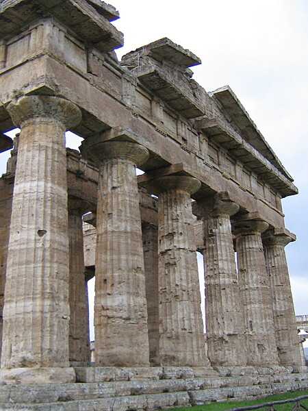 The Second Greek Temple of Hera at Paestum in southern Italy dates to circa 450 B.C.
