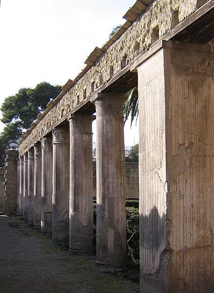 Columns at the House of Argos in Herculaneum.