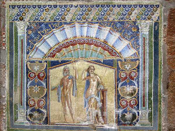 A mosaic of Neptune and Amphitrite in the eponymous house in Herculaneum.