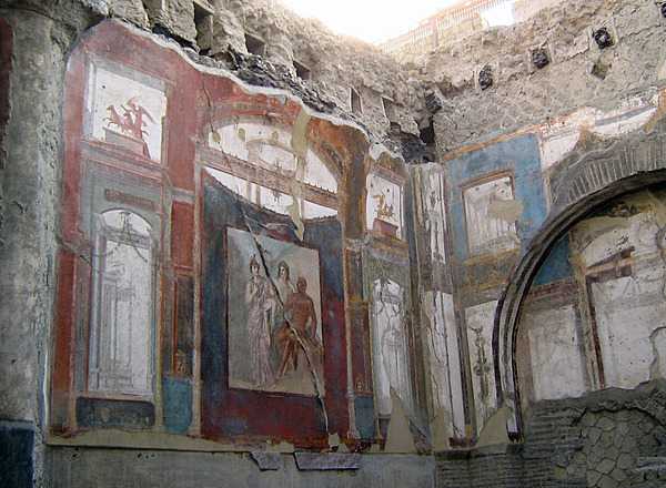 A fresco at the College of Augustales in Herculaneum.