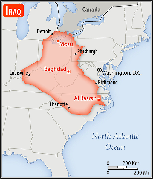 Area comparison map