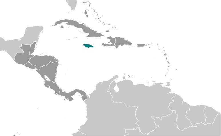 Jamaica locator map