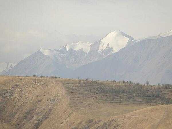 A view of the massive Tien Shan Mountains.