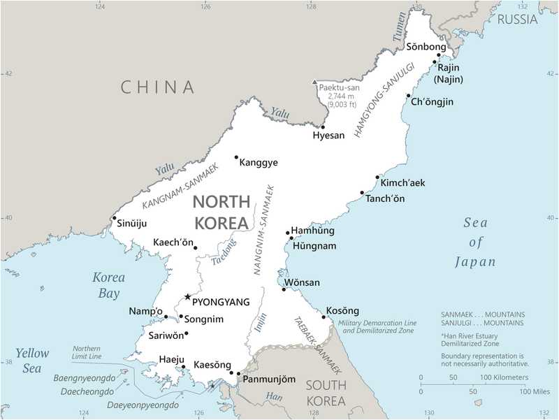 Korea, North map