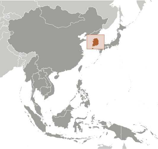 Korea, South locator map