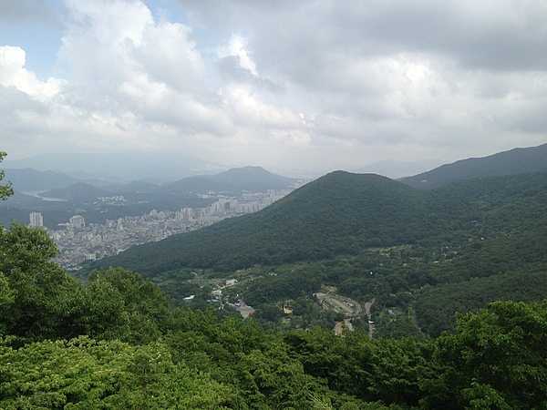 View of Busan from a surrounding mountainside.