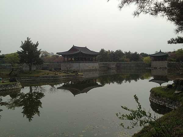 Wolji Pond, formerly known as Anapji, is an artificial pond in Gyeongju National Park. Part of the palace complex of the ancient Silla Kingdom (57 B.C. – A.D. 935). it was constructed by order of King Munmu in A.D. 674. The pond is oval in shape, 200 m from east to west and 180 m from north to south; it contains three small islands.
