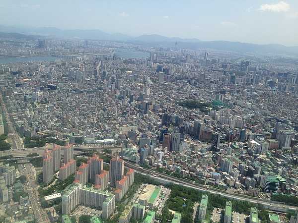 Seoul as seen from the air.