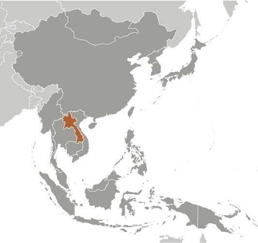 Laos locator map