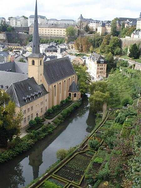 St. John&apos;s Church in the Grund District, Luxembourg City.