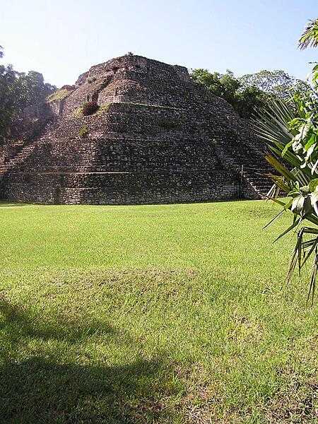 The Chacchoben Maya temple pyramid in the state of Quintana Roo dates to about A.D. 700; it was originally painted red and yellow.