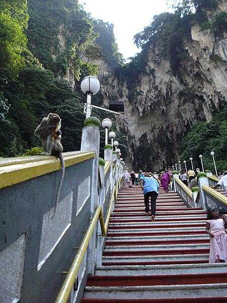 Some of the 272 steps leading up to Cathedral Cave at Batu Caves.