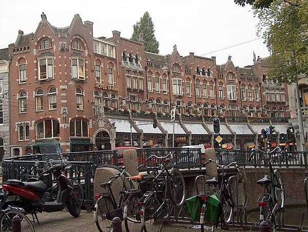Bicycles are a ubiquitous form of transport in Amsterdam.