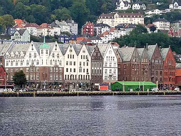 The wharf at Bergen, Norway's second largest city.  Bergen served as Norway's capital during the 13th century.