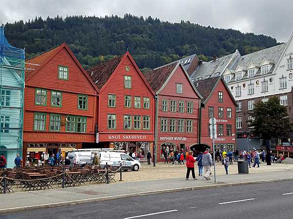 Reconstructed warehouses on the Bergen Hanseatic Wharf.  Bergen was one of the major foreign trading posts in the Hanseatic League.