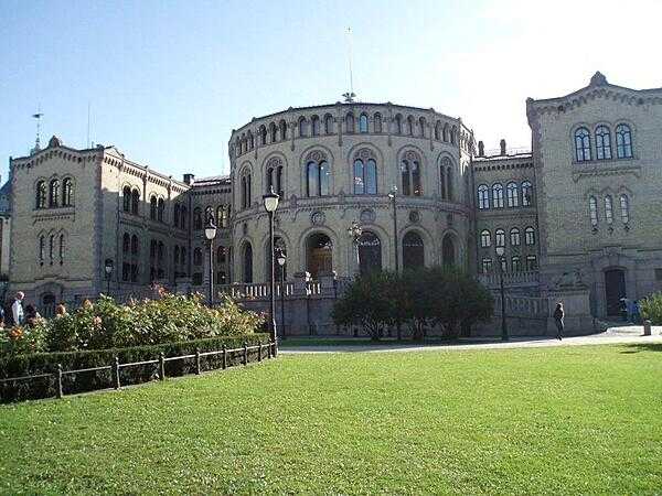 The Parliament Building (Stortinget) in Oslo, constructed between 1861 and 1866.
