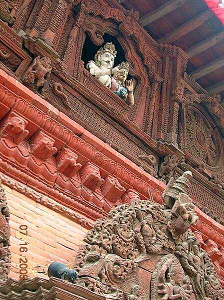 A shrine to Shiva and Parvati in Durbar Square, Kathmandu.