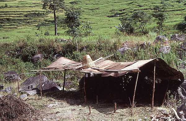 A hiking shelter in the Helambu region.