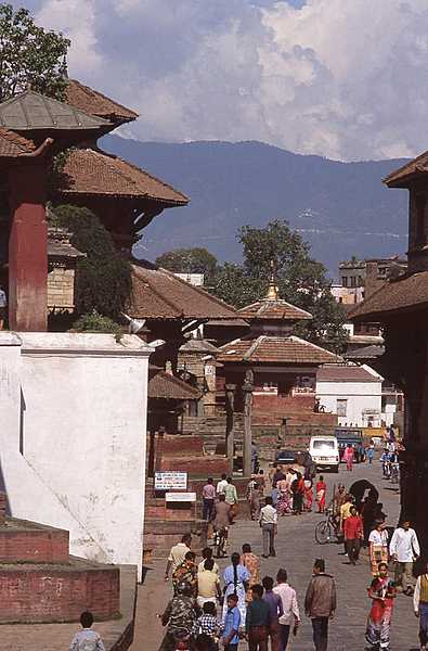 A street scene in Kathmandu.
