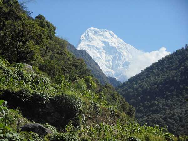 Another view of the peak of Annapurna South in the Annapurna Conservation Area.