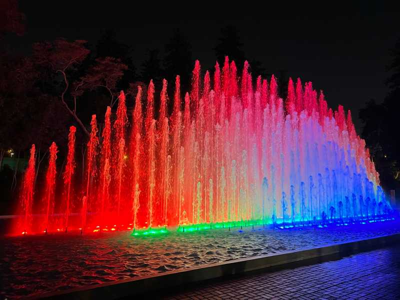 With 13 separate fountains, the Magic Waters Circuit in Lima was named the largest water fountain park in the world by The Guinness Book of Records.  The fountains are illuminated at night, many with changing colors and choreographed movements.
