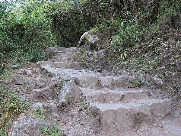 Steep rock steps on the Inca Trail are common. The majority of the trail&apos;s stones date back to the Inca Empire.