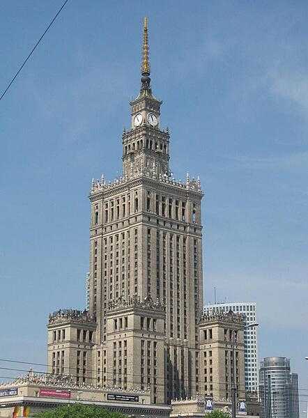 The Palace of Culture and Science in Warsaw is the tallest building in Poland; it was built between 1952 and 1955 as a gift to Poland by the Soviet Union. For decades the building was hated by the Poles, who considered it a symbol of Soviet domination. Since the fall of the Soviet Bloc, however, the structure&apos;s negative symbolism has diminished. The building currently serves as an exhibition center and office complex