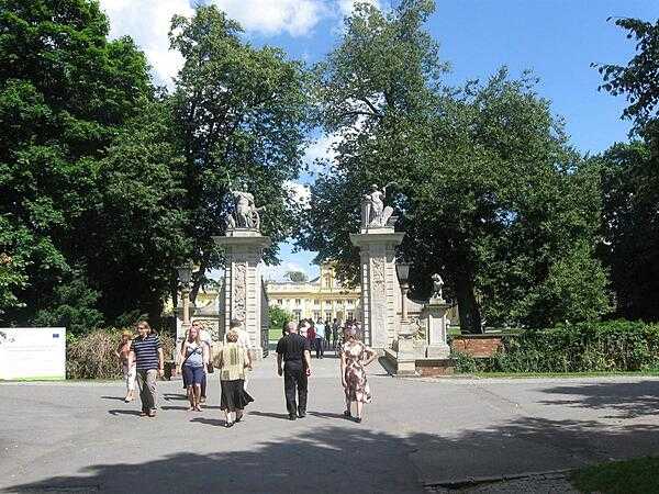 The gateway leading to Wilanow Palace in Warsaw.
