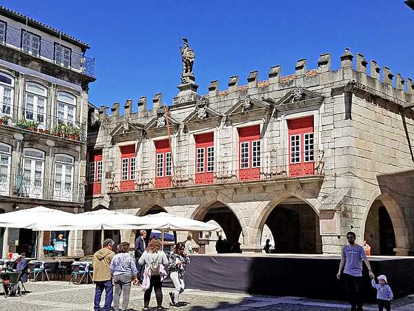 The Old Palace Council Chambers in the Largo da Oliveira (Square of the Olive Tree) in Guimaraes.