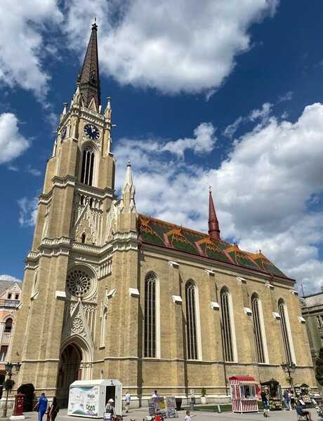 The Roman Catholic Name of Mary Church in the city of Novi Sad in northern Serbia is the tallest structure in the city (52 m; 171 ft). First constructed in the 11th century, it was demolished in various wars and fires but rebuilt each time. The current version dates to 1891.