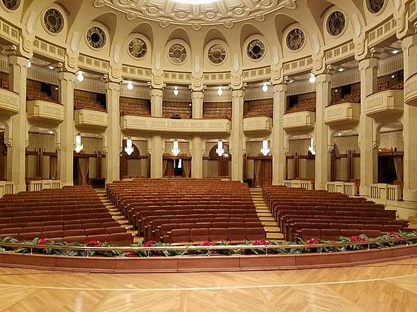 Auditorium in the Palace of the People in Bucharest.