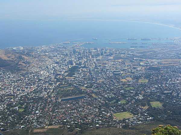 A view of Cape Town from Table Mountain.