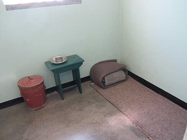 Nelson Mandela's cell where he was held captive for 18 years as a political prisoner.