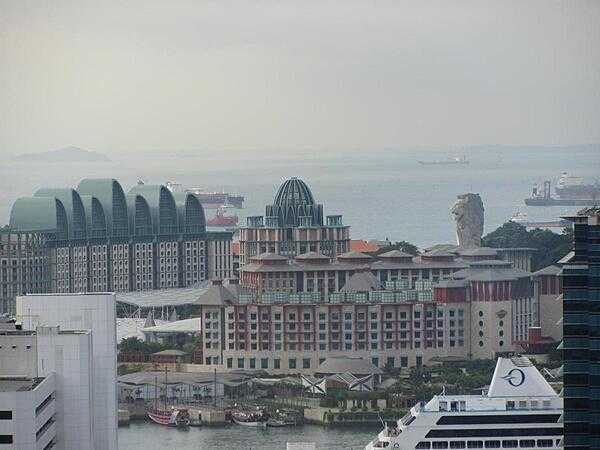 A view of housing units on Sentosa Island as seen from Mount Faber on mainland Singapore.
