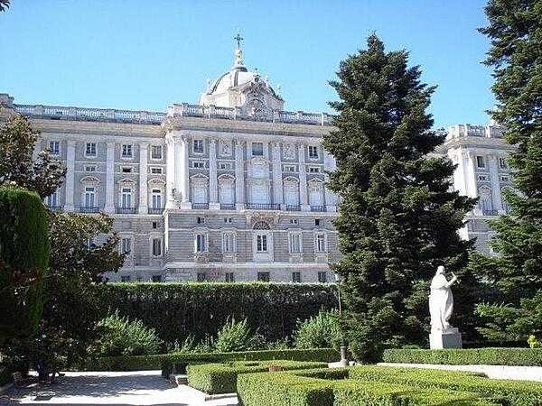 North facade of the Royal Palace in Madrid.