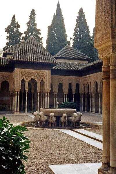 Courtyard of the Lions at the Alhambra, Granada.