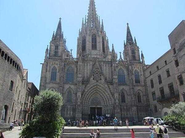 The Cathedral of the Holy Cross and Saint Eulalia in Barcelona is the seat of the Archbishop of Barcelona.  It was constructed from the 13th to the 15th centuries, with the bulk of the work done in the 14th century.