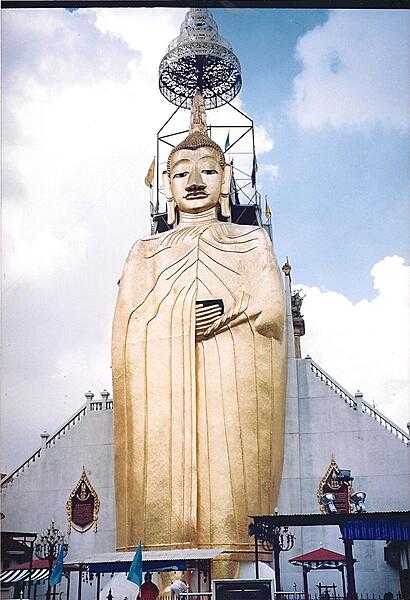 Standing Buddha at Wat (Temple) Ubtgarawugan in Bangkok.