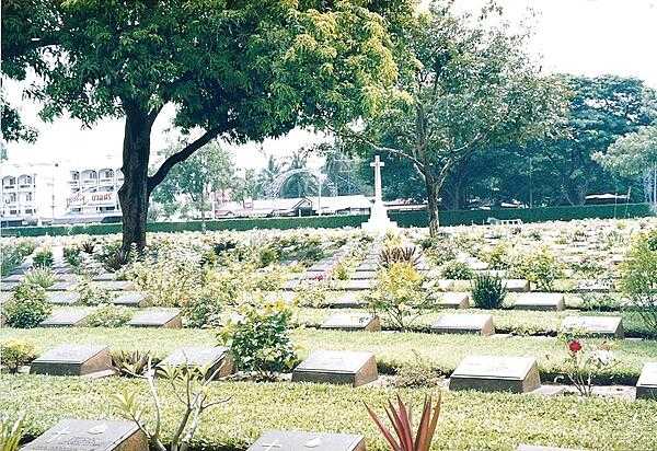 Cemetery at Kanchanaburi of some of the World War II POWs who died constructing the Burma Railway bridge over the Khwae Yai River (&quot;The Bridge Over the River Kwai&quot;).