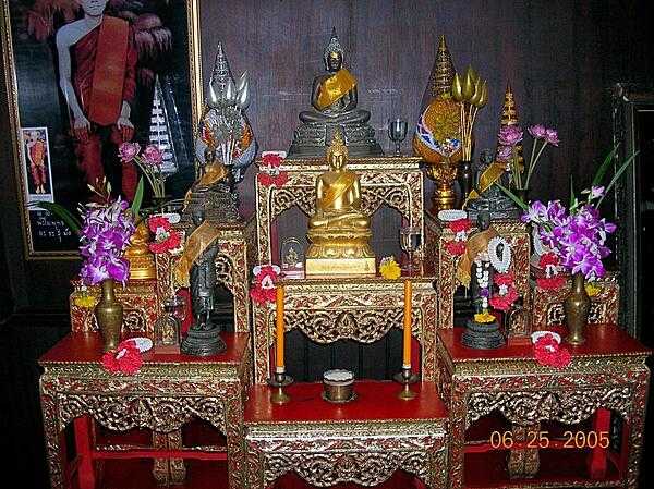 A Buddhist altar in Bangkok.