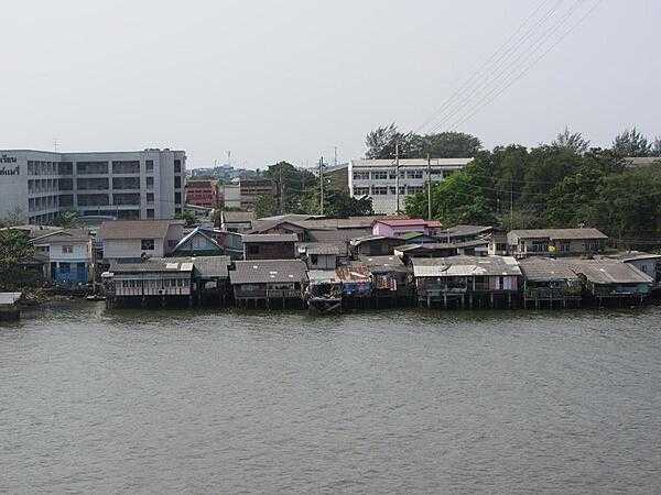 Waterfront  property on the Chao Phraya River in Bangkok.